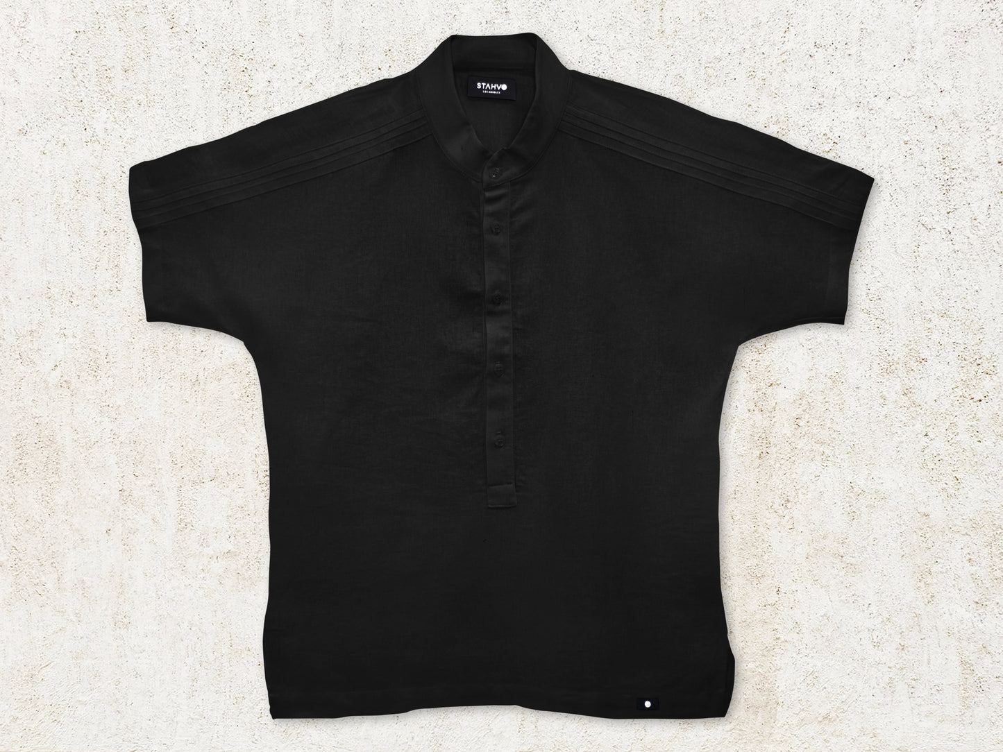 THE ROVI HENLEY SHIRT - Black