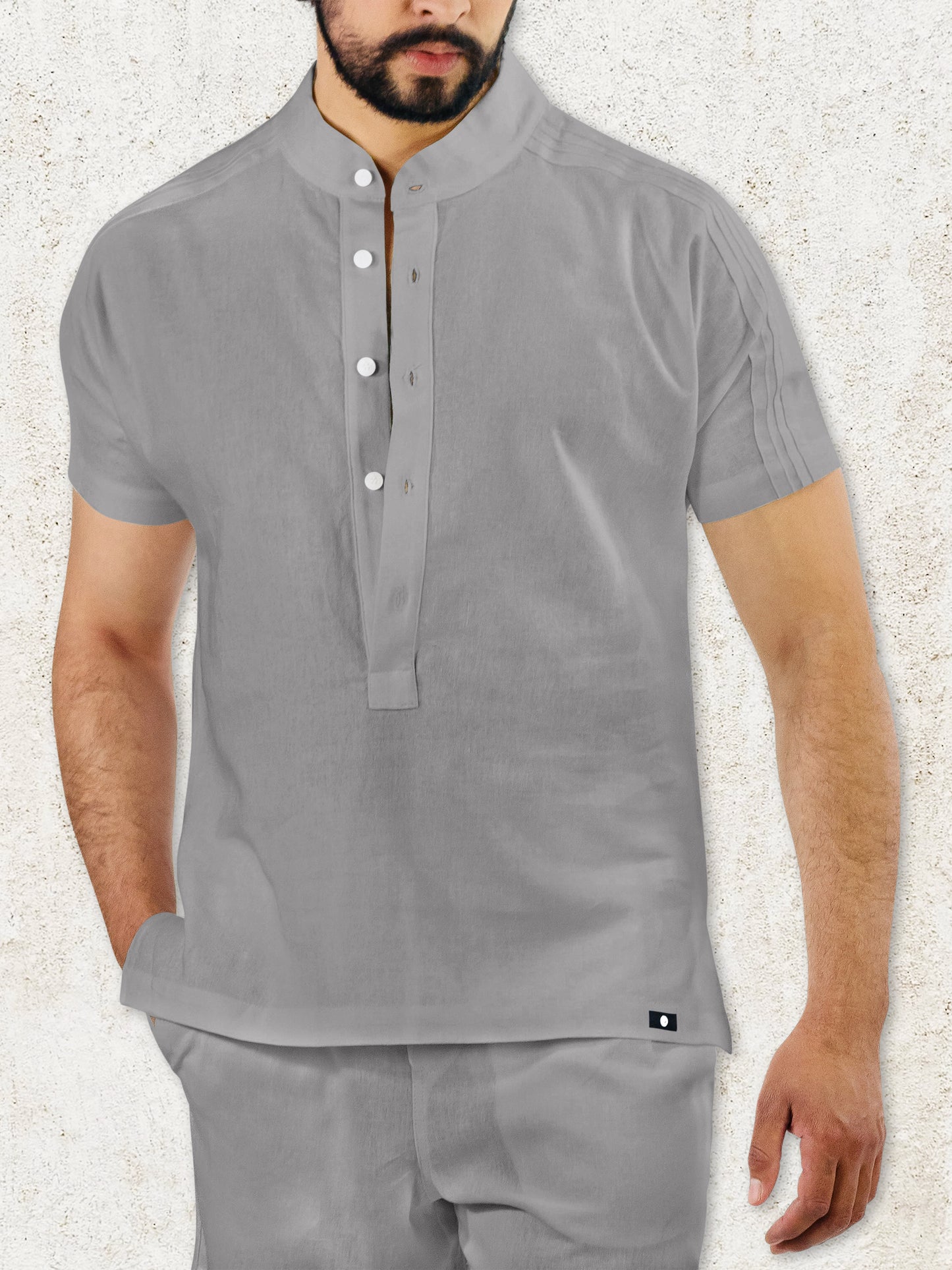 THE ROVI HENLEY SHIRT - Grey