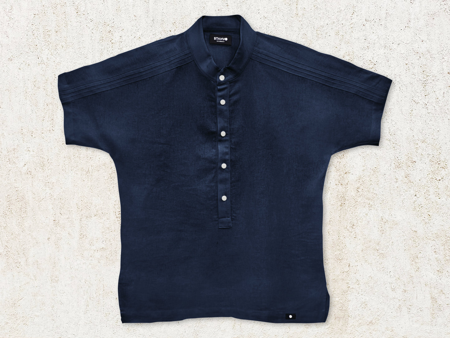 THE ROVI HENLEY SHIRT - Navy