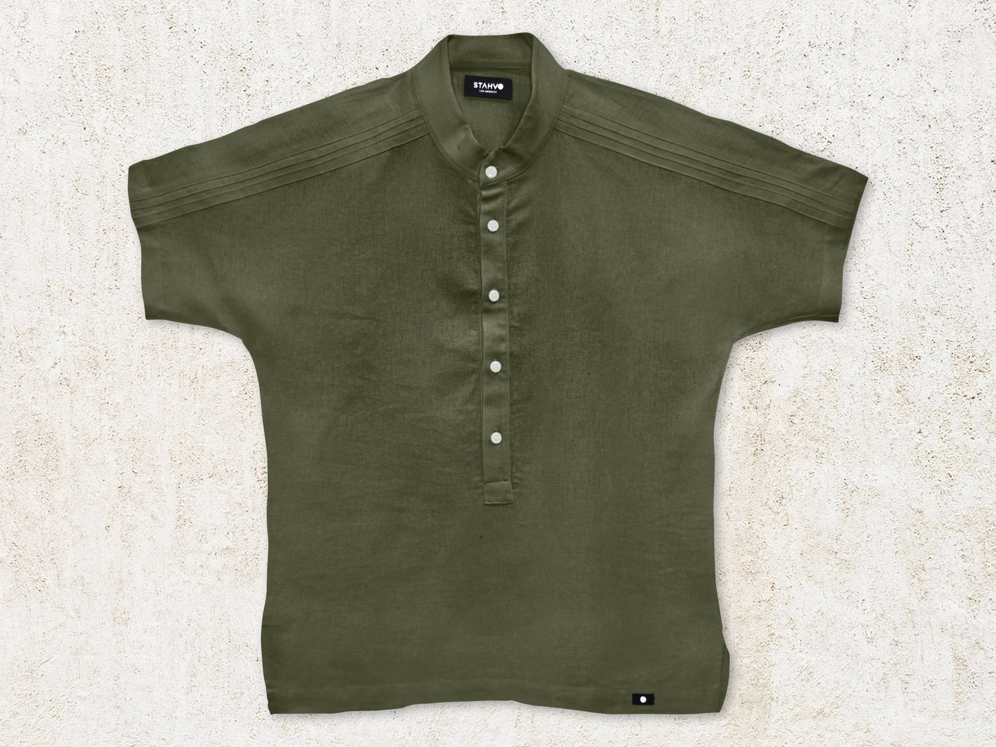 THE ROVI HENLEY SHIRT - Olive
