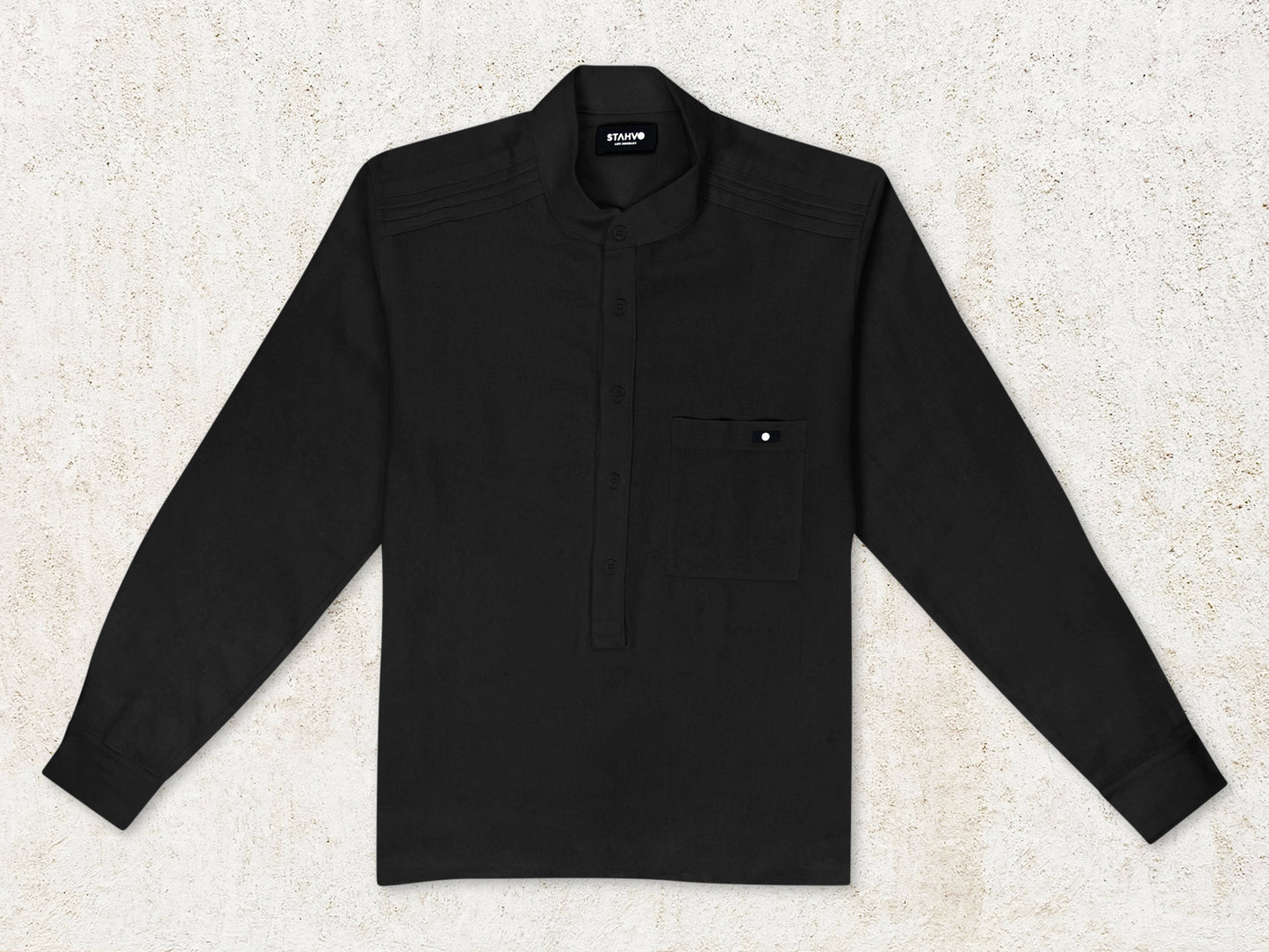 THE NAVO HENLEY SHIRT - Black