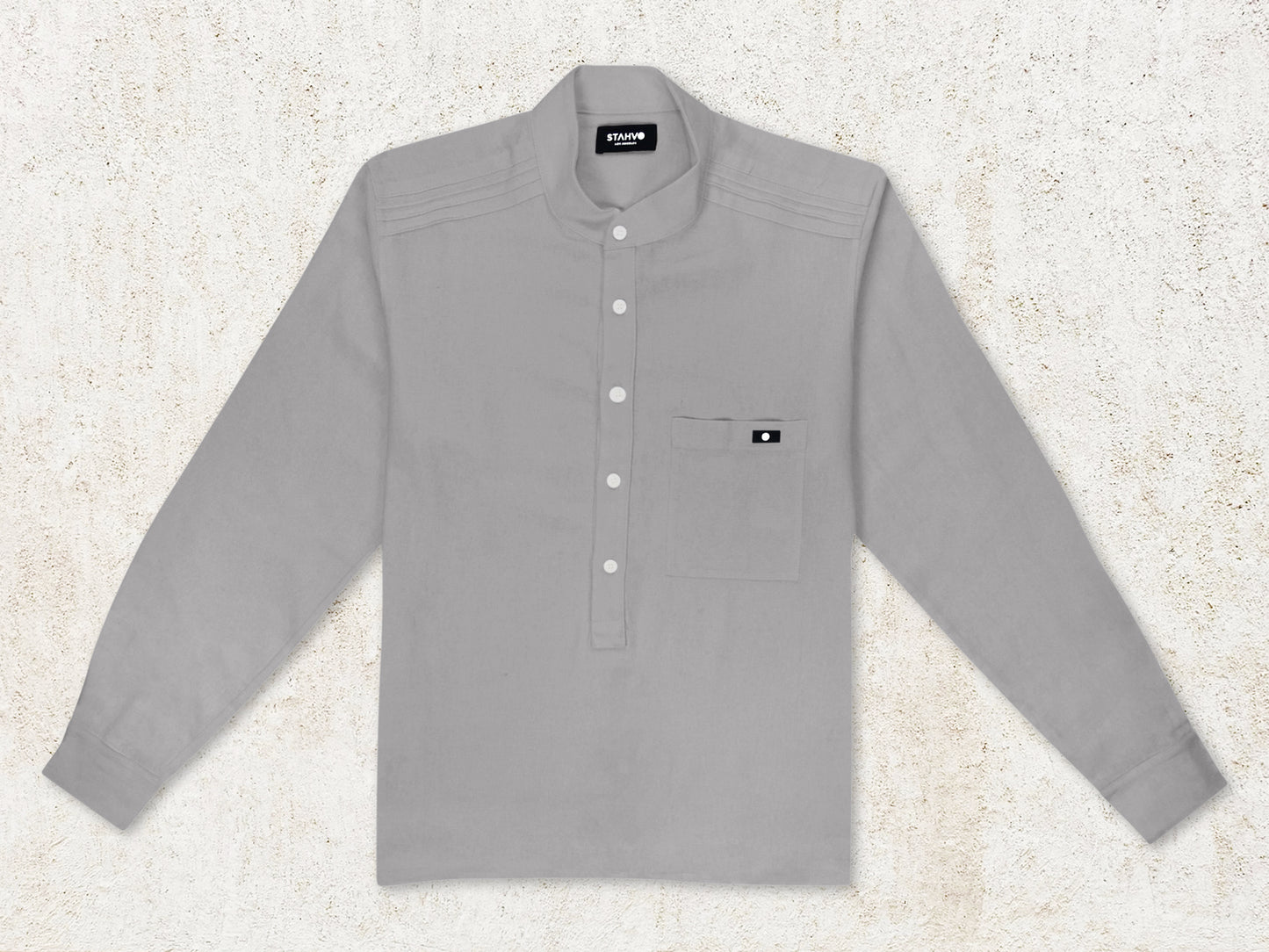 THE NAVO HENLEY SHIRT - Grey