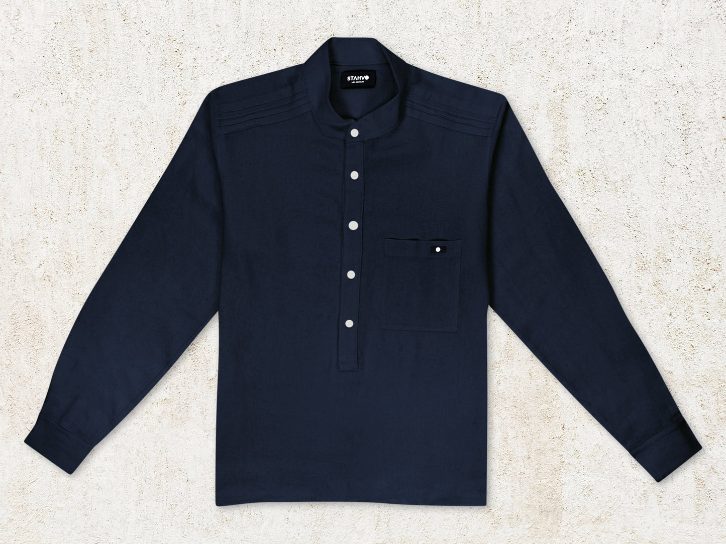 THE NAVO HENLEY SHIRT - Navy