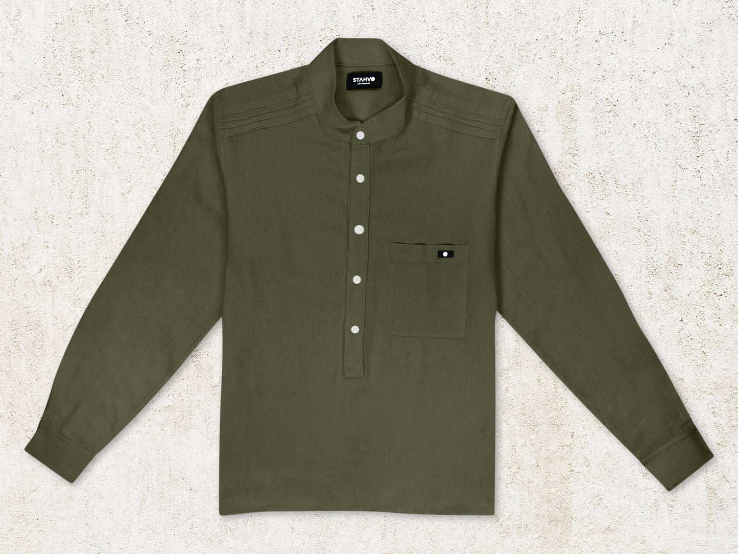 THE NAVO HENLEY SHIRT - Olive