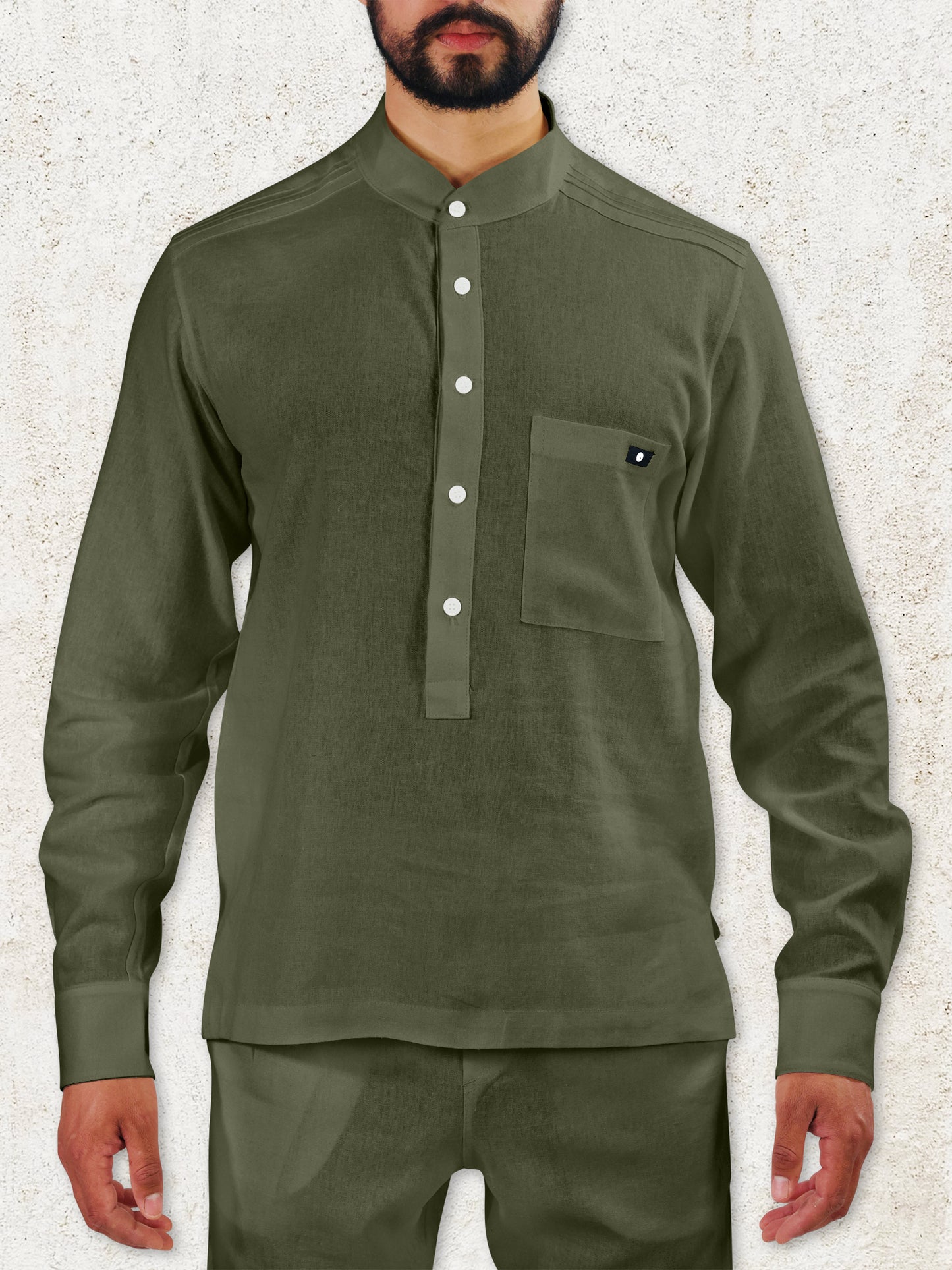 THE NAVO HENLEY SHIRT - Olive