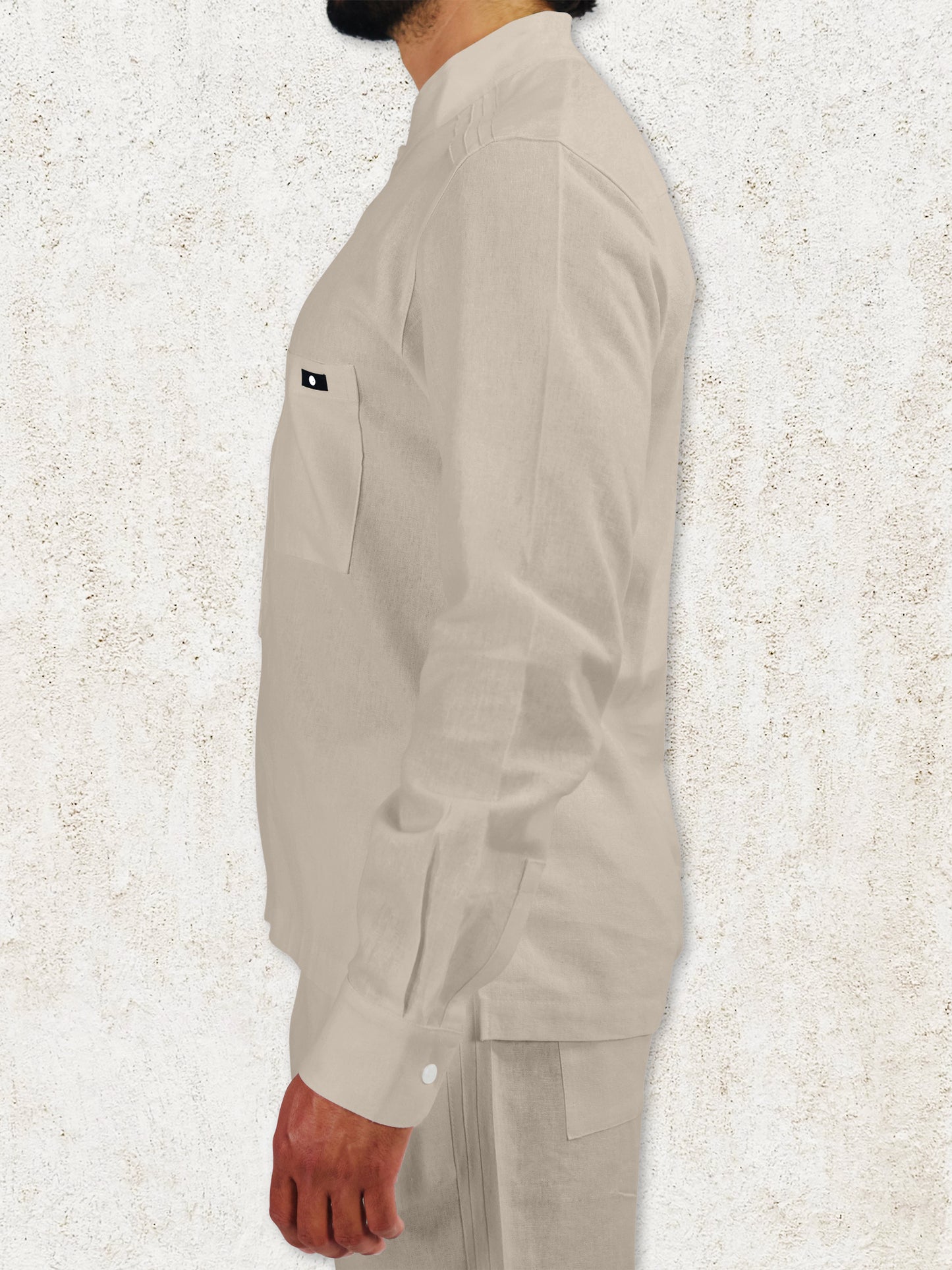 THE NAVO HENLEY SHIRT - Sand