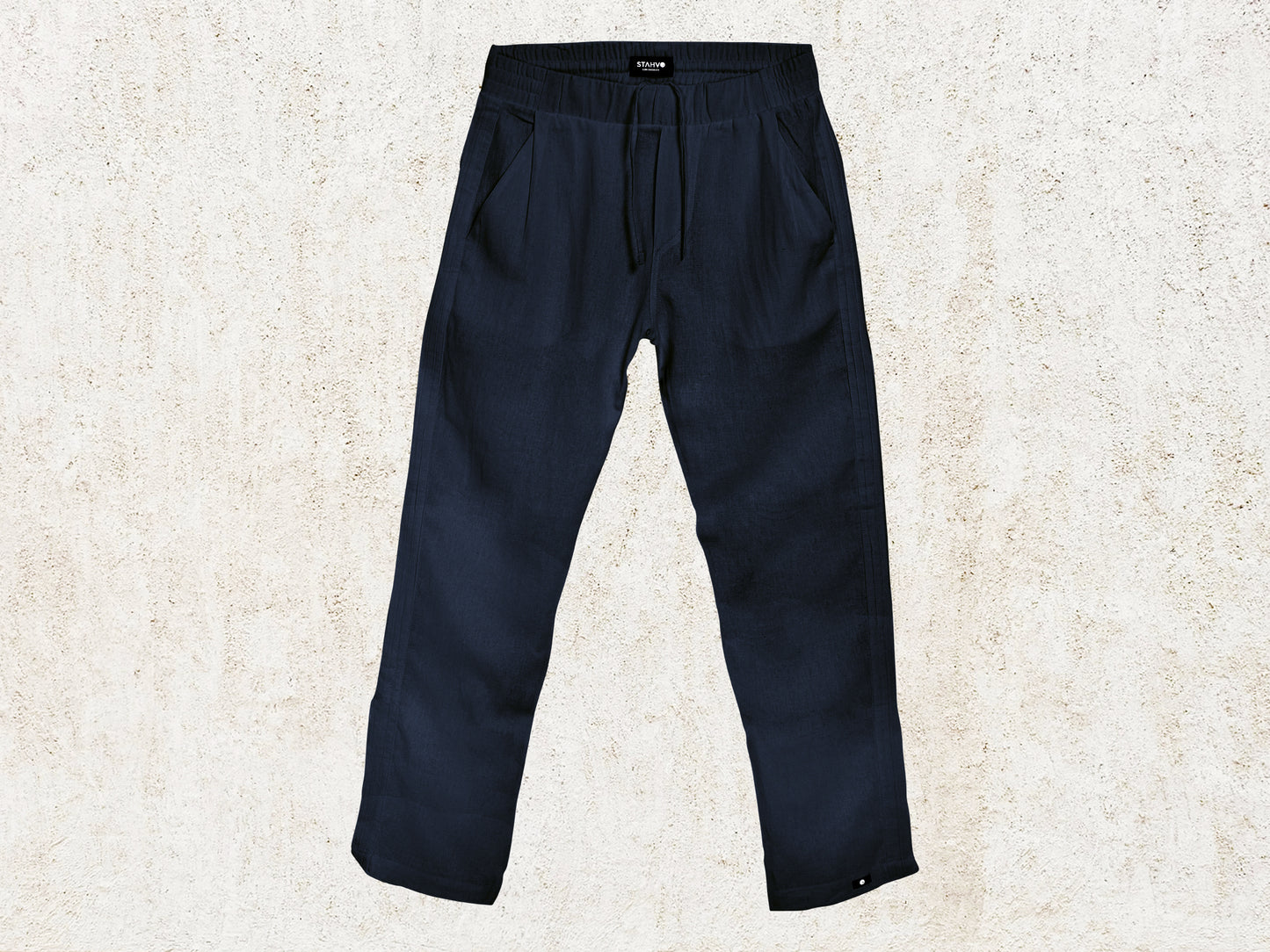 LIANO LINEN BLEND PANTS- Navy