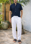LIANO LINEN BLEND PANTS - White