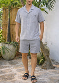 JAVI LINEN BLEND SHIRT - Gray