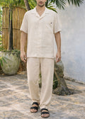 JAVI LINEN BLEND SHIRT - Sand