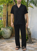 JAVI LINEN BLEND SHIRT - Black
