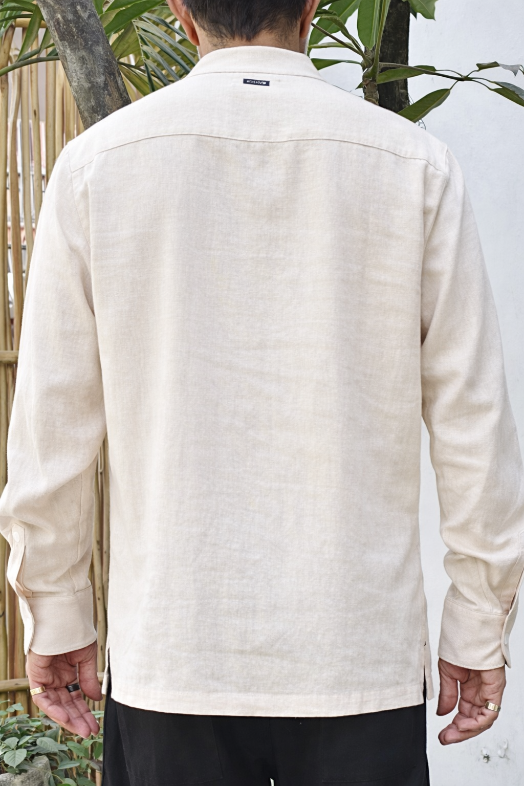 CAVO LINEN BLEND SHIRT - Sand
