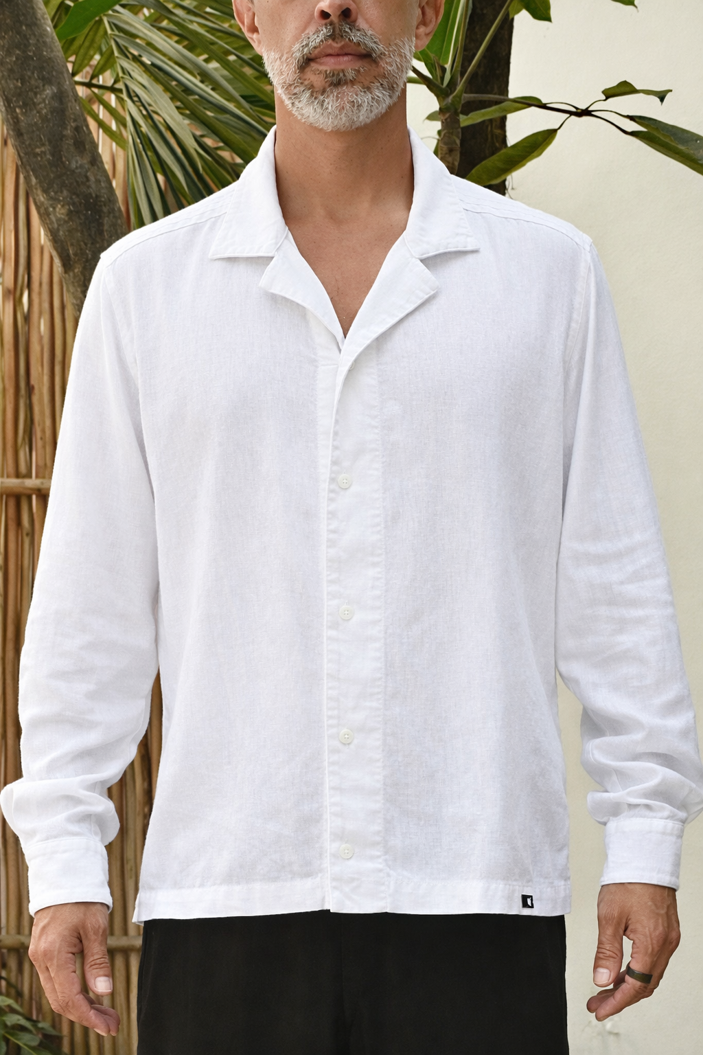 CAVO LINEN BLEND SHIRT - White