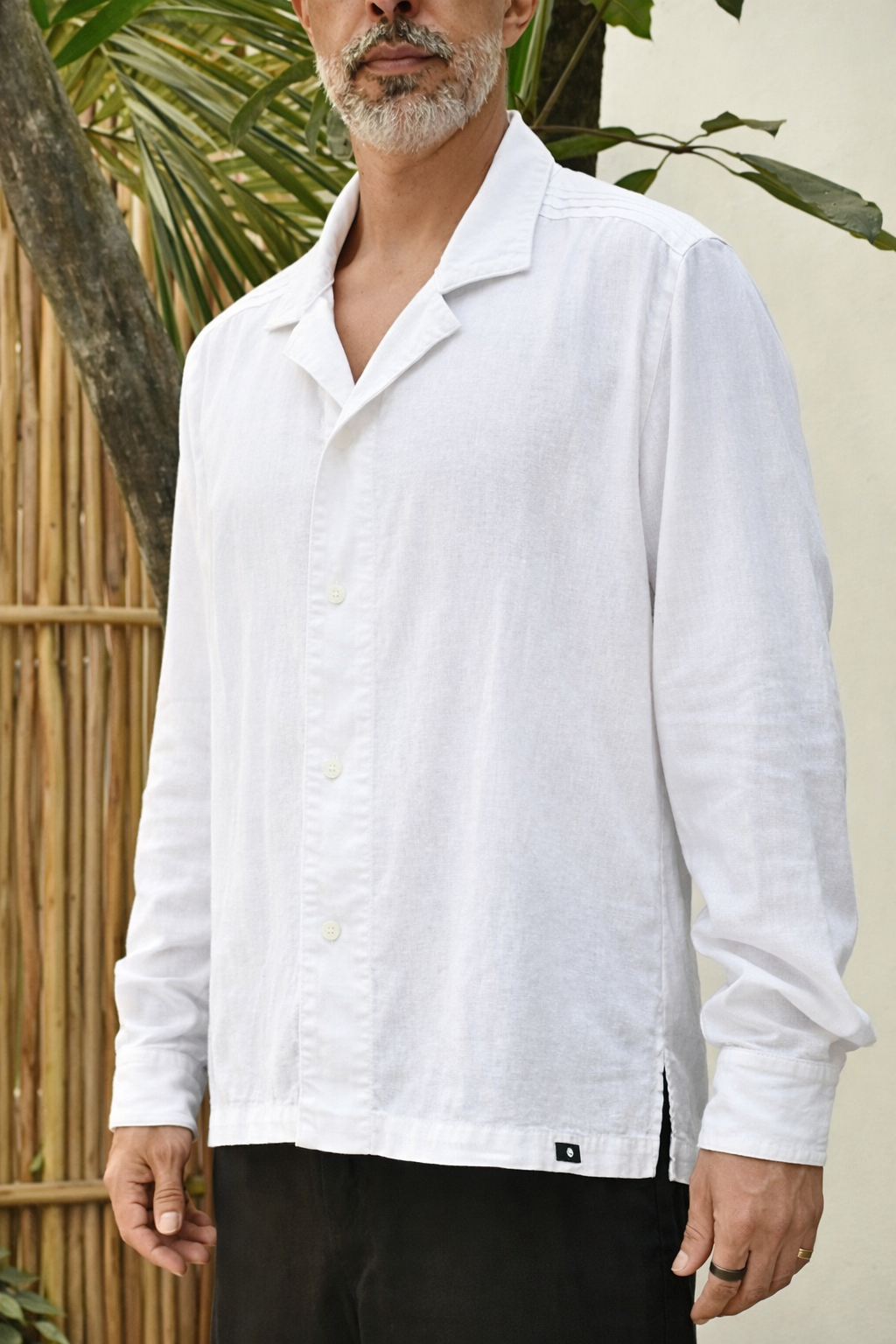 CAVO LINEN BLEND SHIRT - White