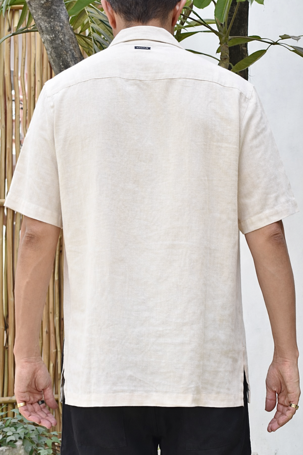 JAVI LINEN BLEND SHIRT - Sand
