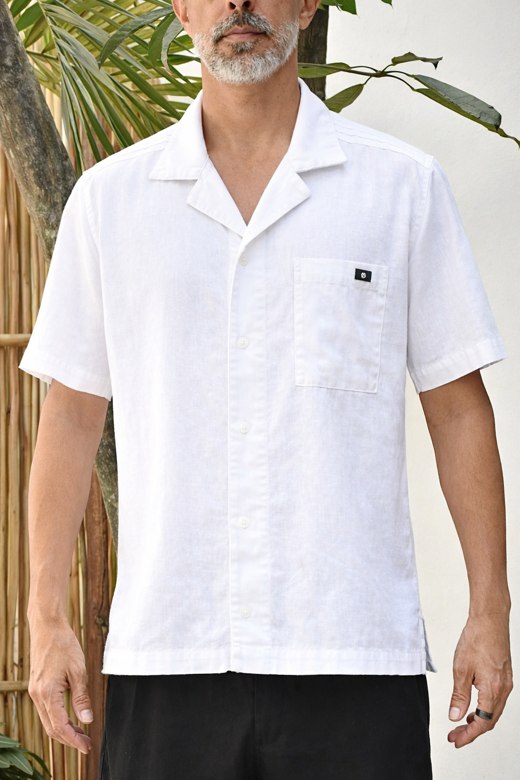 JAVI LINEN BLEND SHIRT - White