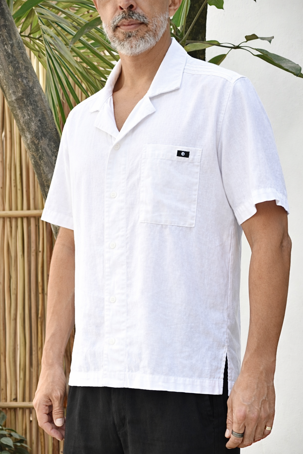 JAVI LINEN BLEND SHIRT - White