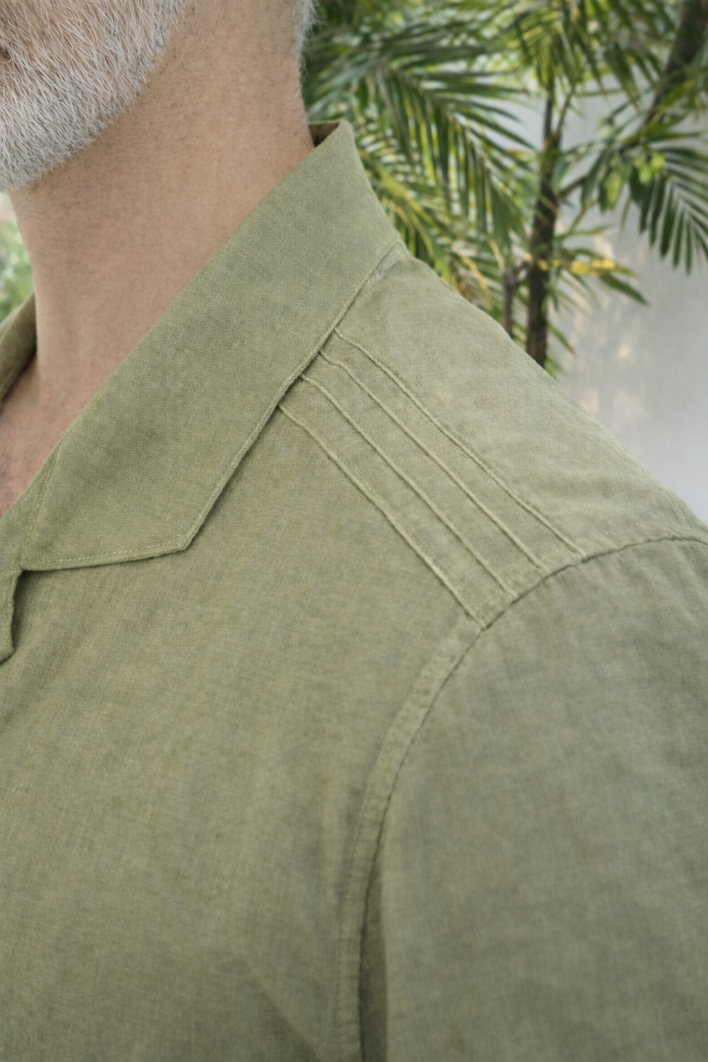 JAVI LINEN BLEND SHIRT - Olive