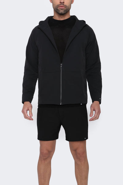THE HALUX - Water-Repellent 4-Way Stretch Fully Lined Hoodie - Black