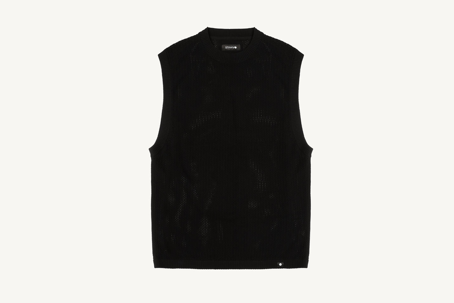 THE MAVO - Supima Cotton Sleeveless Mesh Knit - Black