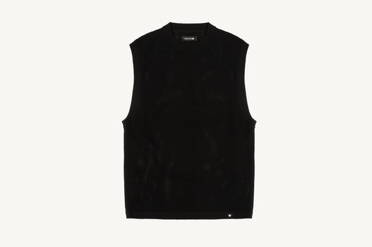 THE MAVO - Supima Cotton Sleeveless Mesh Knit - Black