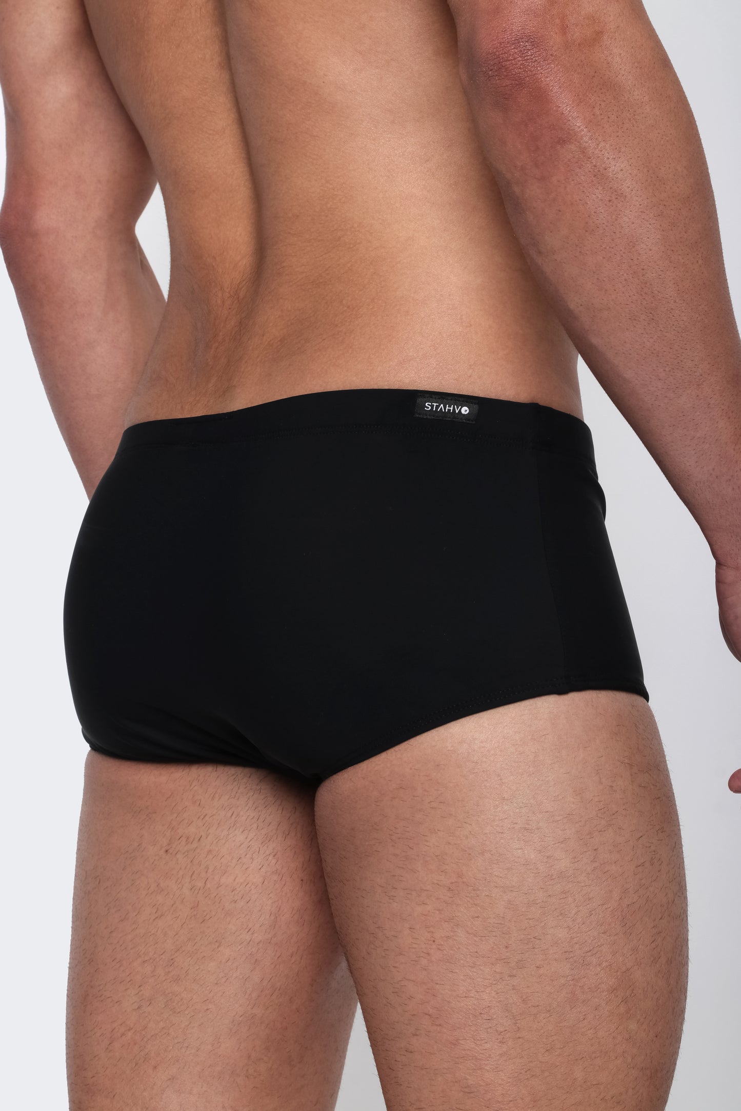 THE CALEX - Square Lined Swim Trunks - Black