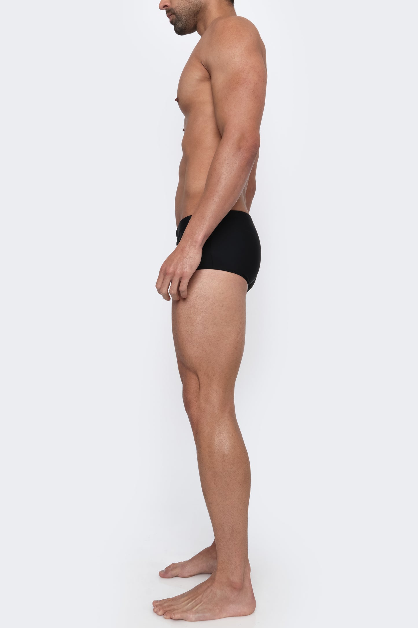 THE CALEX - Square Lined Swim Trunks - Black