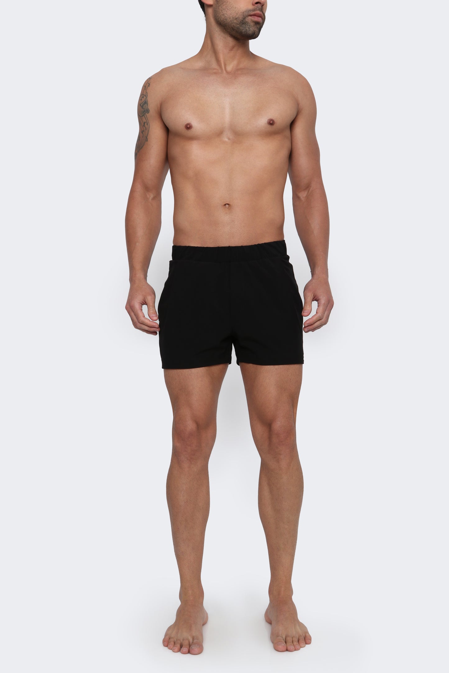 THE DALUX - Light-Tec 4-Way Stretch Linerless 3.5" Inseam Shorts - Black