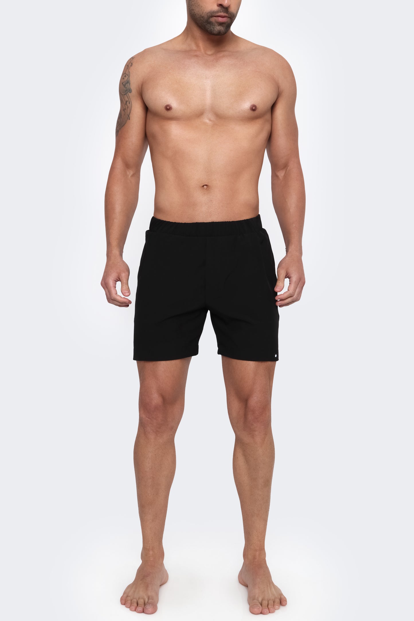 THE TALUX - Light-Tec 4-Way Stretch Linerless 5.5" Inseam Shorts - Black