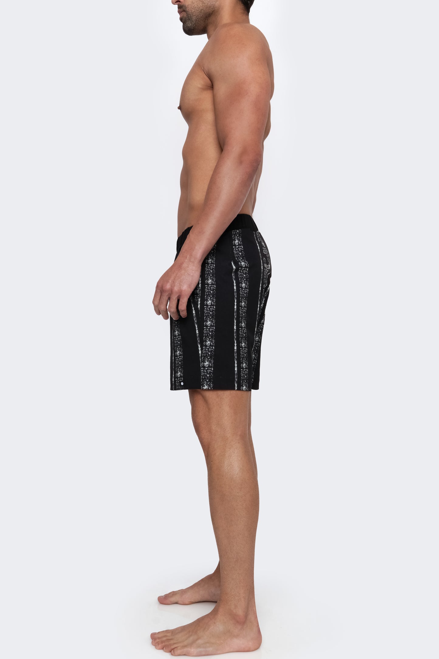 THE TALUX - Light-Tec 4-Way Stretch Linerless 5.5" Inseam Shorts - Monkey Stripe Print