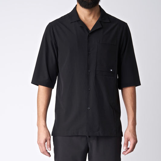 THE CAMEX - Light-Tec 4-Way Stretch Camp Collar Shirt - Black