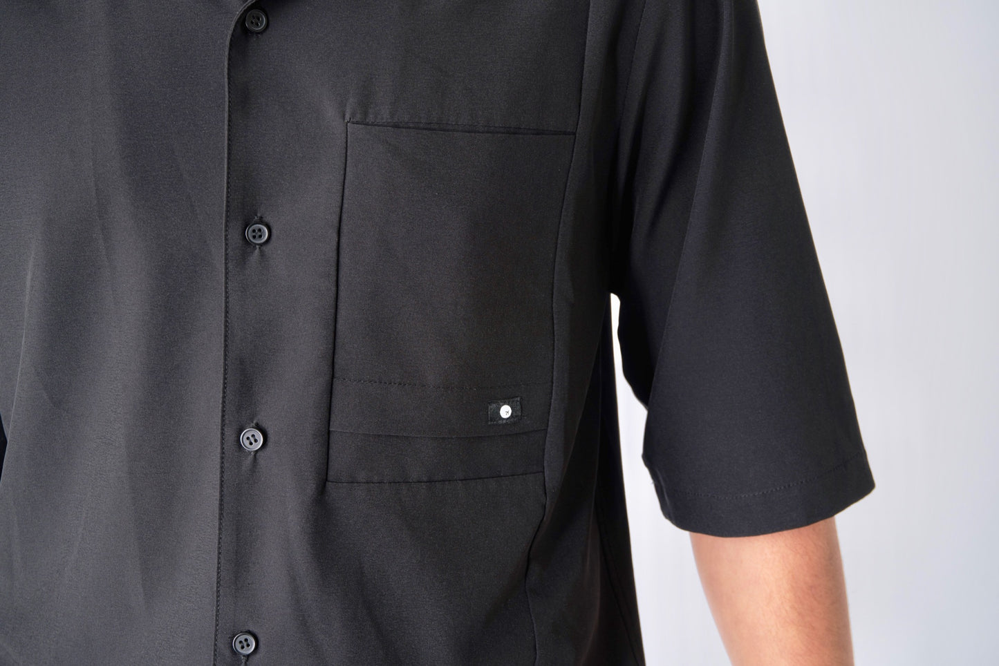 THE CAMEX - Light-Tec 4-Way Stretch Camp Collar Shirt - Black